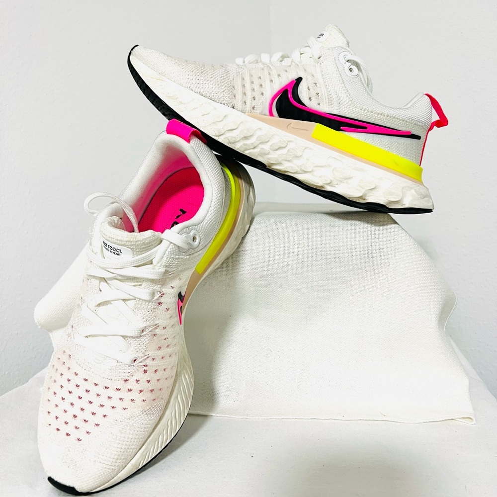 Nike React Infinity Run FK 2 White/Black-Sail-Pink Blast DJ5396-100 Women's 7.5